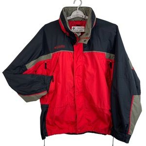 Columbia Men’s Jacket Rain Coat Nylon Windbreaker With Pocket Hood Size XL